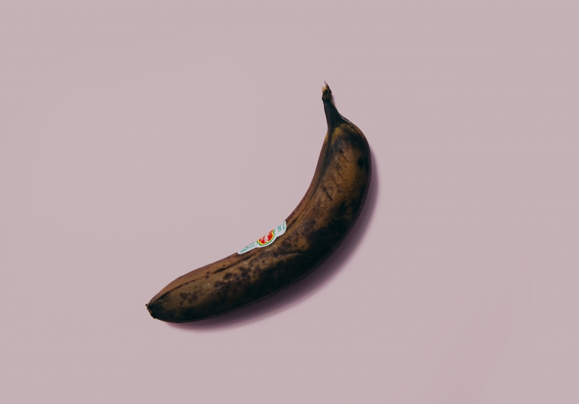 A rotten banana.